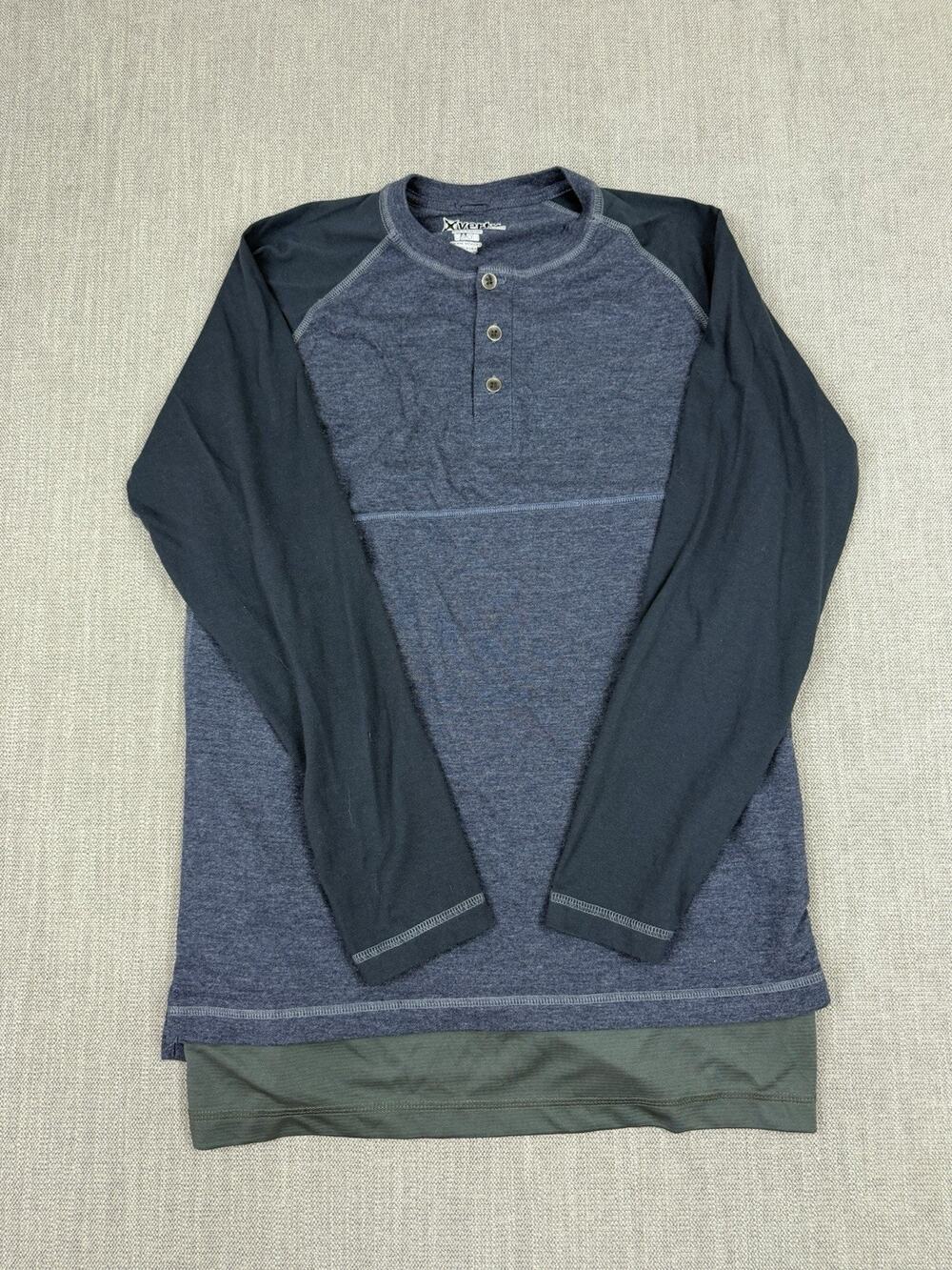 Vertx Henley Shirt Mens Medium Blue Long Sleeve Raglan Tactical Outdoor Layered